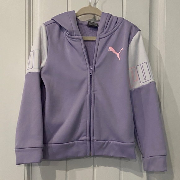 Puma Kids Lavender Full-Zip Hoodie was worn only once in perfect condition - Picture 1 of 5
